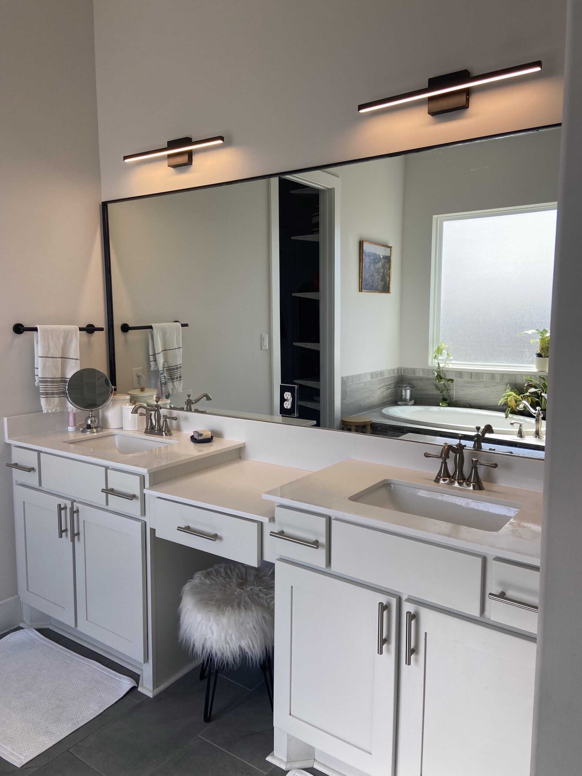 DIY Bathroom Mirror Frame - Budgeting With Boys